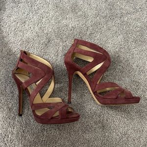 Jimmy Choo Burgundy Stilettos, size 37.5, 120mm height